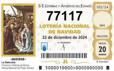 Comprar número 77117 para Lotería de Navidad 2025