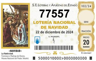 Comprar número 77557 para Lotería de Navidad 2025