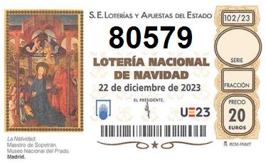 Comprar número 80579 para Lotería de Navidad 2022