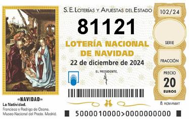 Comprar número 81121 para Lotería de Navidad 2025