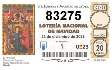 Comprar número 83275 para Lotería de Navidad 2022