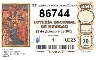 Comprar número 86744 para Lotería de Navidad 2022