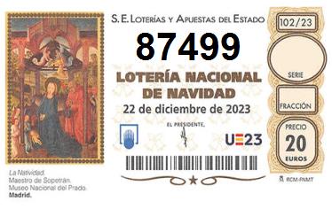 Comprar número 87499 para Lotería de Navidad 2022