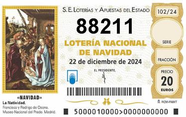 Comprar número 88211 para Lotería de Navidad 2024