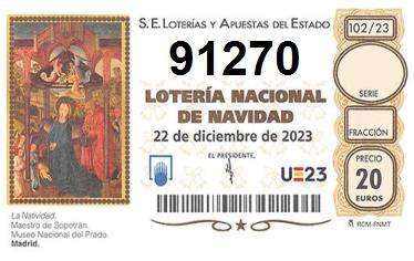 Comprar número 91270 para Lotería de Navidad 2024