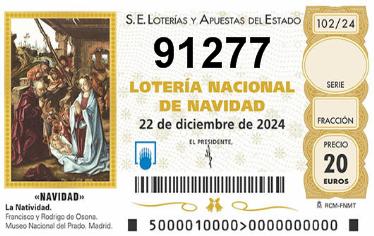 Comprar número 91277 para Lotería de Navidad 2025