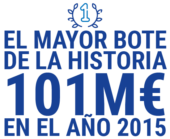 El mayor bote de la historia de la lotería primitiva repartió 101 Millones €