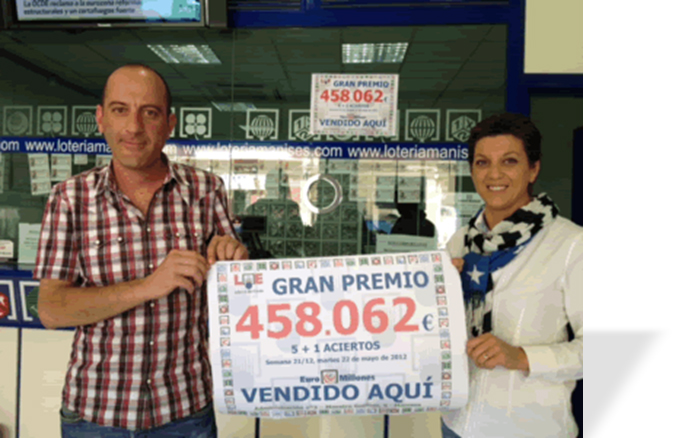 Uno de los muchos premios de Euromillones repartidos en Lotería Manises
