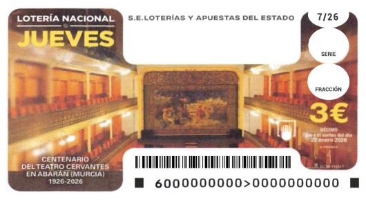 Décimo 90620 ganador de la lotería nacional del jueves 22 de enero