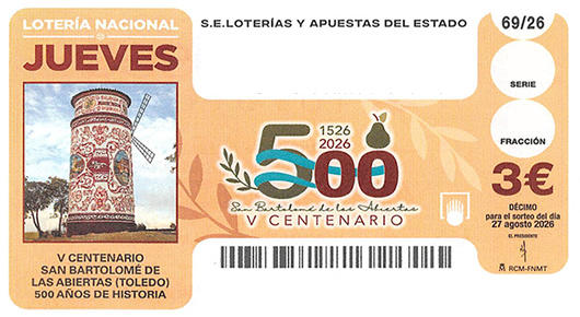 Décimo de Lotería del jueves 2026 02421