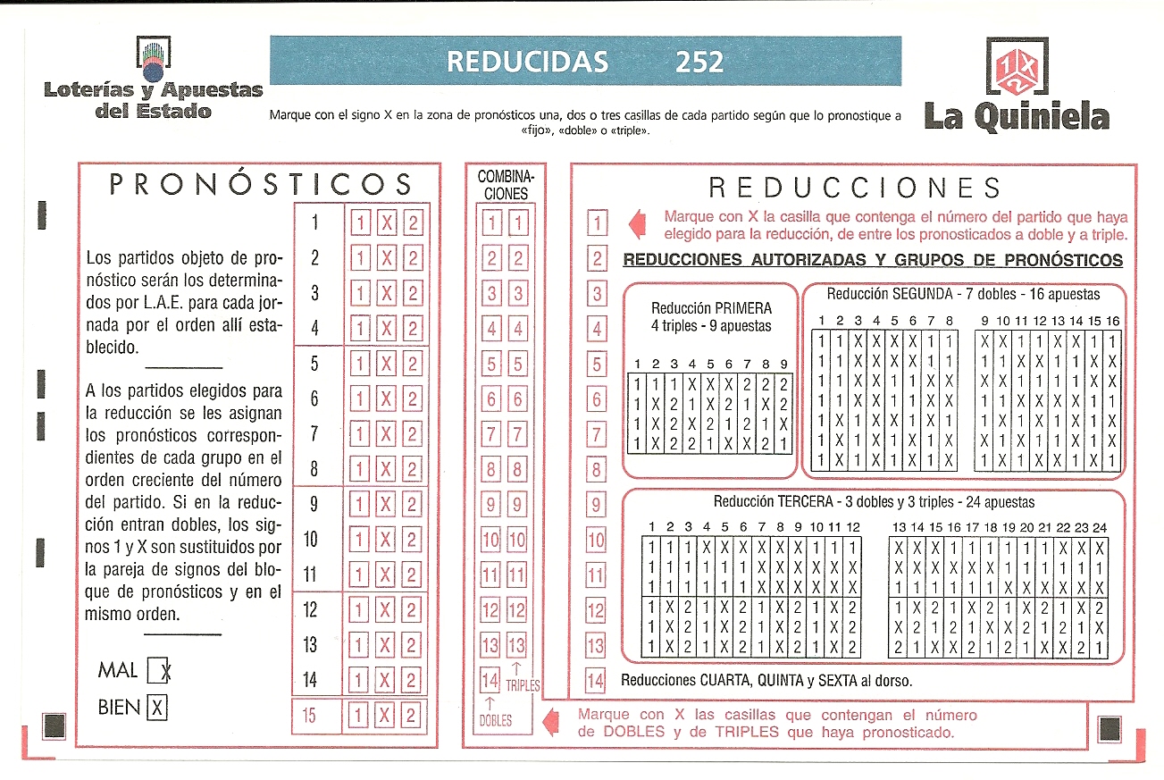 Pleno al 15 quiniela reducida