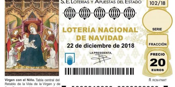 Imagen de los décimos de lotería de navidad 2018