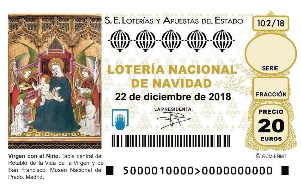 Imagen de los décimos de lotería de navidad 2018