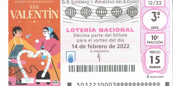 Lotería de San Valentín día 14 de Febrero. Sorteo de los Enamorados