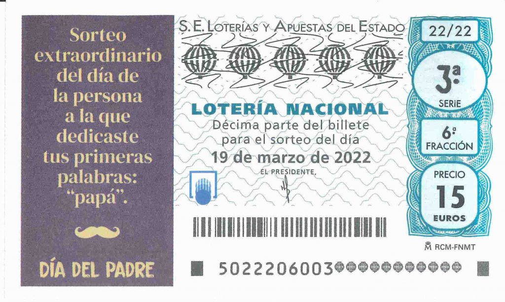 Sorteo loteria nacional del día del padre