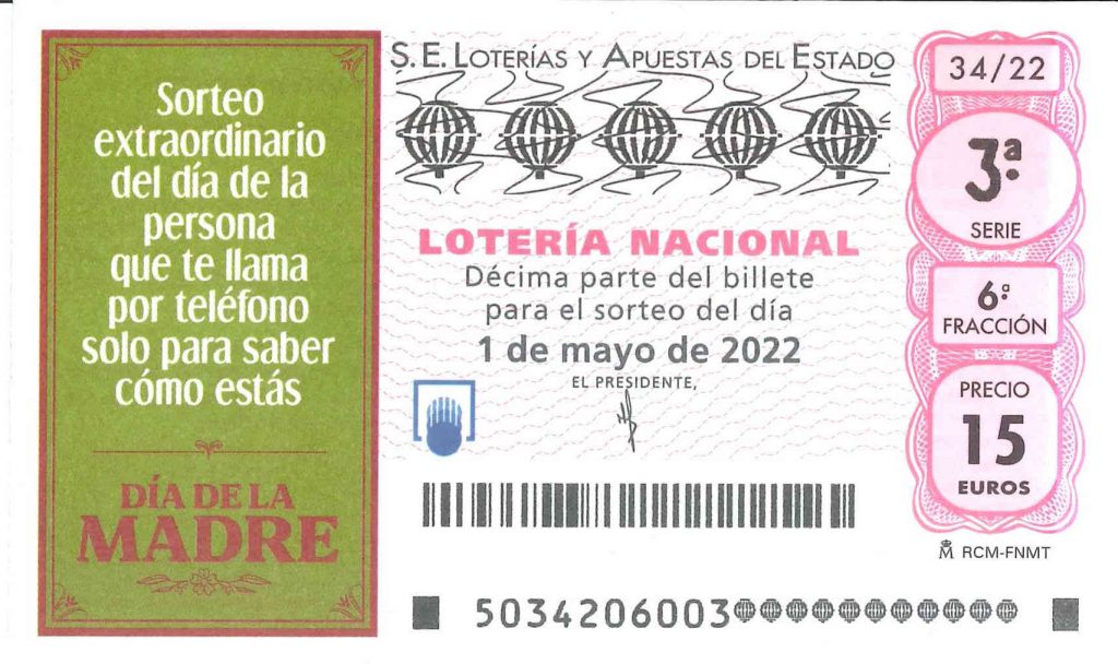 decimo loteria dia de la madre 2022