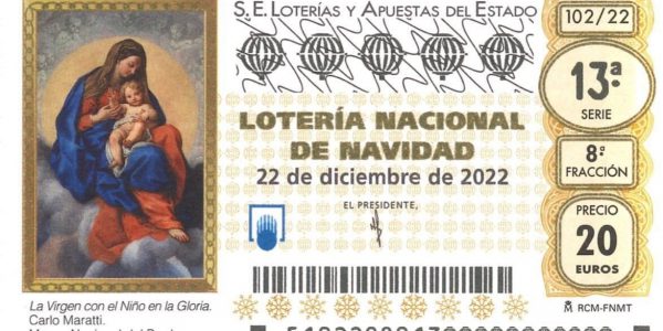 Imagen de los décimos de Lotería de Navidad 2022