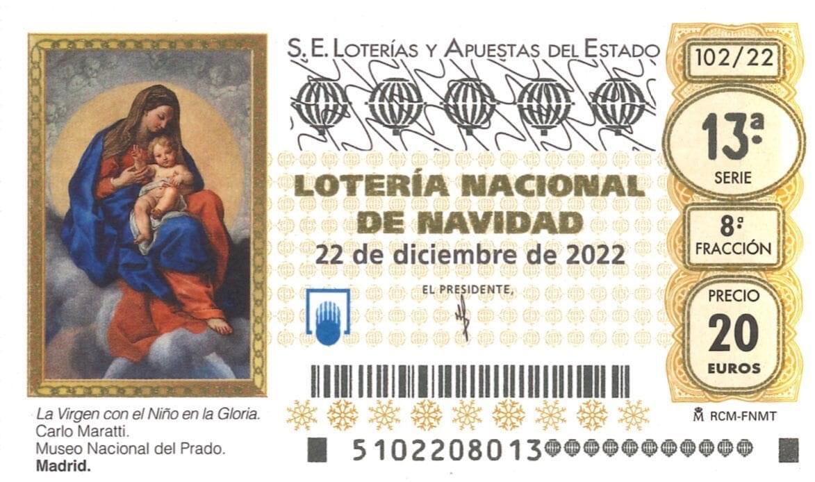 Imagen de los décimos de Lotería de Navidad 2022