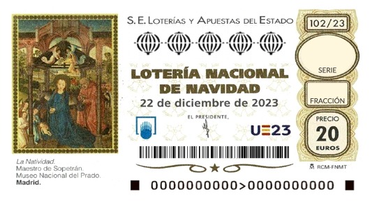 Imagen de los décimos de la Lotería de Navidad 2023