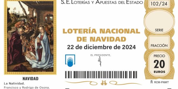 Imagen de los décimos de la Lotería de Navidad 2024