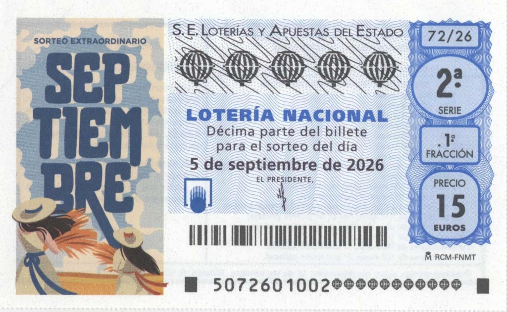 décimo sorteo extraordinario de lotería nacional del 5 septiembre 2026